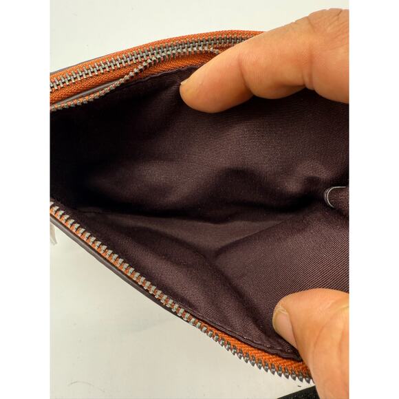 RETAIL $198 Coach Pebbled Leather and Exotic Snake Skin Trim Corner Zip Wristlet - Picture 6 of 9